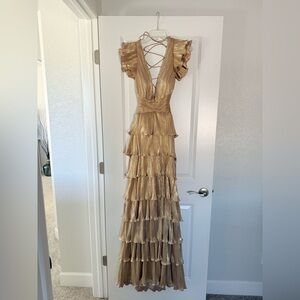 Gold Mac Duggal gown
